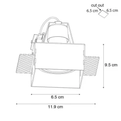 Moderne inbouwspot wit GU10 trimless - Oneon