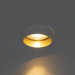 Moderne inbouwspot wit met gouden binnenkant - Insta
