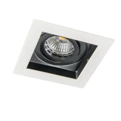 Moderne inbouwspot wit met zwart verstelbaar - Carree
