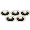 Moderne inbouwspot wit staal set van 5 - Rondoo