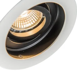 Moderne inbouwspot wit staal set van 5 - Rondoo