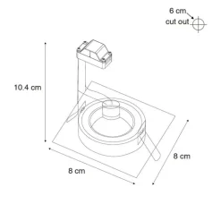 Moderne inbouwspot wit vierkant IP44 - Xena