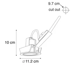 Moderne inbouwspot zwart kantelbaar AR70 - Cisco