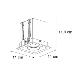 Moderne inbouwspot zwart verstelbaar - Roof