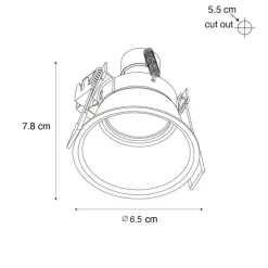 Moderne inbouwspot zwart 35 mm IP44 - Dept