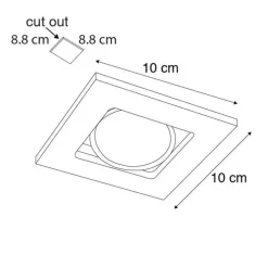Moderne inbouwspot zwart verstelbaar - Qure