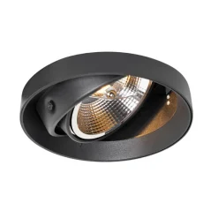 Moderne inbouwspot zwart GU10 AR111 rond trimless - Oneon
