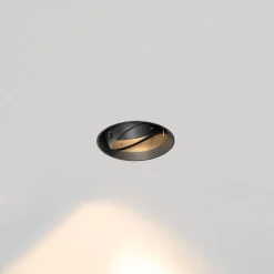 Moderne inbouwspot zwart GU10 AR111 rond trimless - Oneon