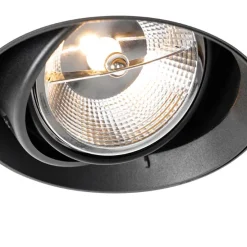 Moderne inbouwspot zwart GU10 AR111 rond trimless - Oneon