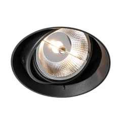 Moderne inbouwspot zwart GU10 AR111 rond trimless - Oneon