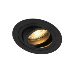 Moderne inbouwspot zwart draai- en kantelbaar - Rondoo