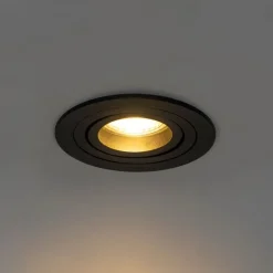 Moderne inbouwspot zwart draai- en kantelbaar - Rondoo