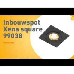 Moderne inbouwspot zwart vierkant IP44 - Xena