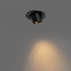 Moderne inbouwspot zwart GU10 35mm rond kantelbaar - Installa