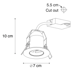 Moderne inbouwspot zwart rond - Insight