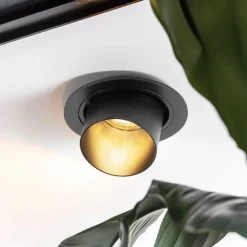 Moderne inbouwspot zwart rond kantelbaar - Installa