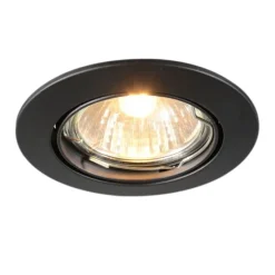 Moderne inbouwspot zwart kantelbaar - Edu