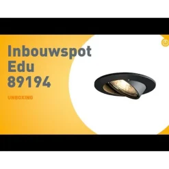 Moderne inbouwspot zwart kantelbaar - Edu