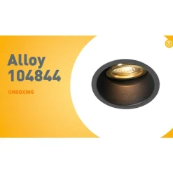 Moderne inbouwspot zwart met goud draai- en kantelbaar - Alloy