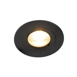 Moderne inbouwspot zwart rond IP44 - Xena