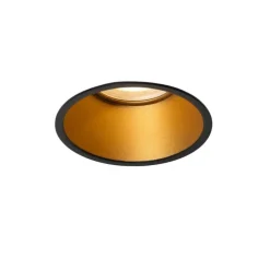 Moderne inbouwspot zwart met goud GU10 50mm IP44 - Dept