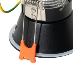 Moderne inbouwspot zwart met goud GU10 50mm IP44 - Dept