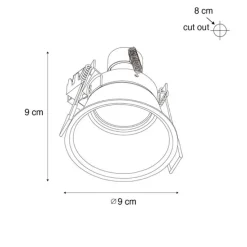 Moderne inbouwspot zwart met goud GU10 50mm IP44 - Dept