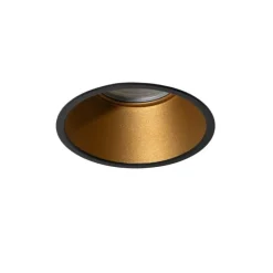 Moderne inbouwspot zwart met goud GU10 50mm IP44 - Dept