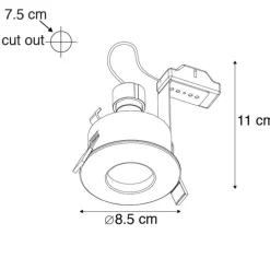 Moderne inbouwspot zwart GU10 50mm IP44 - Gap