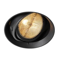 Moderne inbouwspot zwart GU10 AR111 rond trimless - Oneon Honey