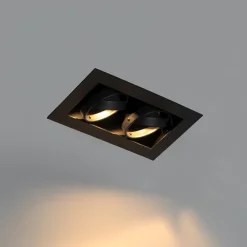 Moderne inbouwspot zwart 2-lichts verstelbaar - Oneon 70