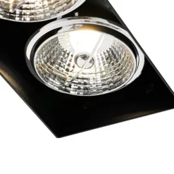 Moderne inbouwspot zwart GU10 AR70 trimless 2-lichts - Oneon