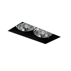 Moderne inbouwspot zwart GU10 AR70 trimless 2-lichts - Oneon