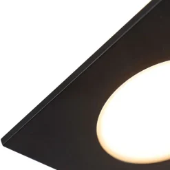 Moderne inbouwspot zwart incl. LED 3-staps dimbaar IP65 - Simply