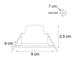 Moderne inbouwspot zwart incl. LED 3-staps dimbaar IP65 - Simply