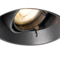 Moderne inbouwspot zwart GU10 rond trimless - Oneon