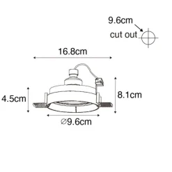 Moderne inbouwspot zwart GU10 rond trimless - Oneon