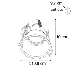 Moderne inbouwspot zwart GU10 70mm - Dept