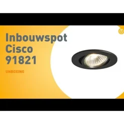 Moderne inbouwspot zwart kantelbaar - Cisco