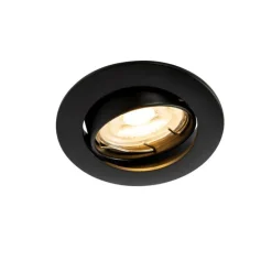 Moderne inbouwspot zwart 35 mm kantelbaar - Edu