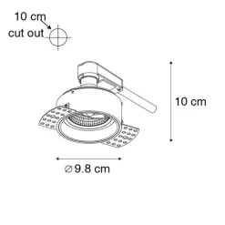Moderne inbouwspot zwart trimless - Impact 70