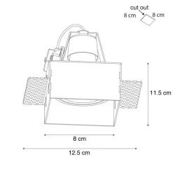 Moderne inbouwspot zwart GU10 AR70 trimless - Oneon