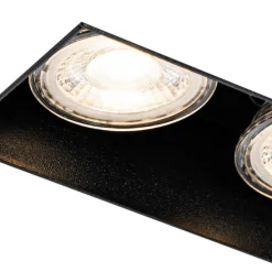 Moderne inbouwspot zwart GU10 trimless 2-lichts - Oneon