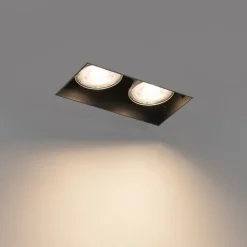 Moderne inbouwspot zwart GU10 trimless 2-lichts - Oneon