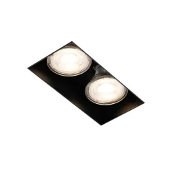 Moderne inbouwspot zwart GU10 trimless 2-lichts - Oneon