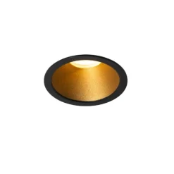 Moderne inbouwspot zwart met goud GU10 35mm IP44 - Dept