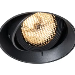 Moderne inbouwspot zwart GU10 AR70 rond trimless - Oneon Honey