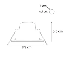 Moderne inbouwspot zwart incl. LED 3-staps dimbaar IP65 - Blanca