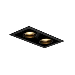 Moderne inbouwspot zwart verstelbaar 2-lichts - Roof