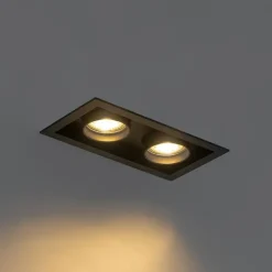 Moderne inbouwspot zwart verstelbaar 2-lichts - Roof